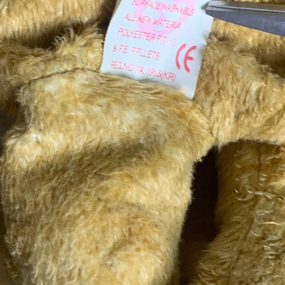Rare Retired Ty Beanie Baby Cashew The Bear 2000 W/ Errors Tush Tag